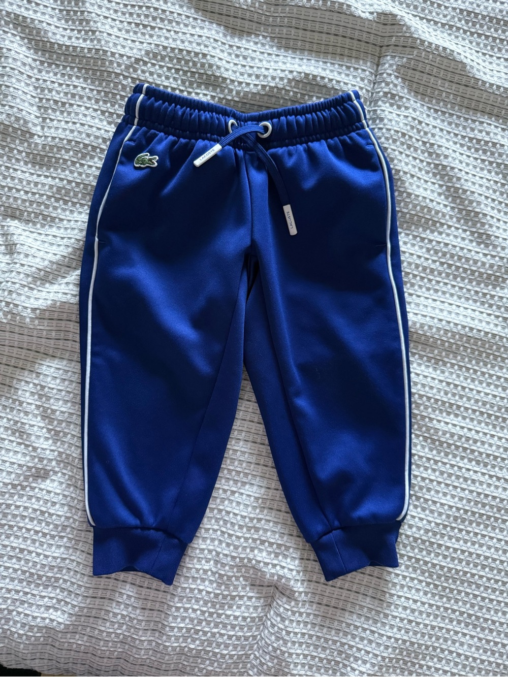 Lacoste Kids Royal Blue Jogger Sweatpants with White Piping
